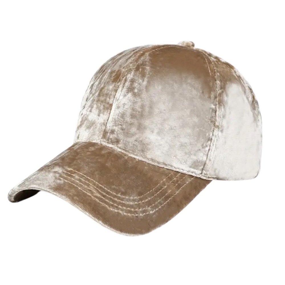 Velvet Khaki Baseball Cap